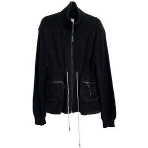 New Varley Large L Black Westwood Jacket Sherpa Cinch Waist Full Zip Apres Ski